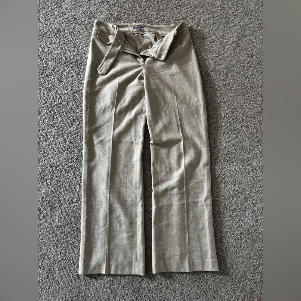 Ann Taylor Cream Maxi Pencil Skirt with Tie Front